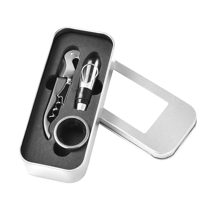 Accesorii de vin 3PC cu set de vinuri cu cutie de staniu pentru fereastră