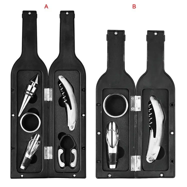 Set de vinuri cu cutie de plastic cu formă de sticlă